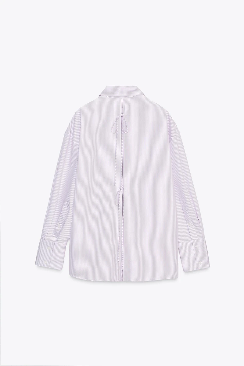 CHEMISE OVERSIZE EN POPELINE AVEC LACETS AU DOS