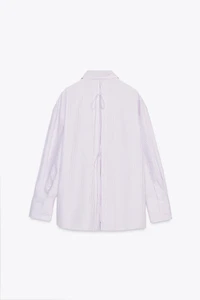 CHEMISE OVERSIZE EN POPELINE AVEC LACETS AU DOS