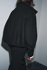 ZW COLLECTION MINIMAL WOOL BOMBER JACKET