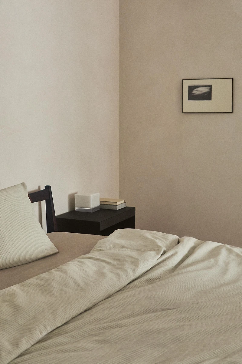 HOUSSE DE COUETTE LIN ET COTON RAYURES