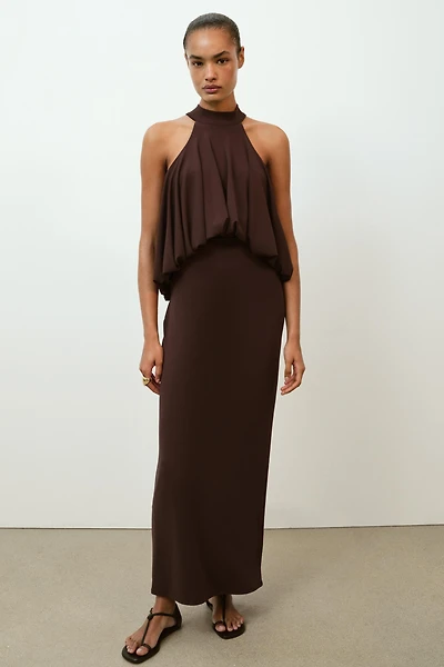 BALLOON HALTER DRESS