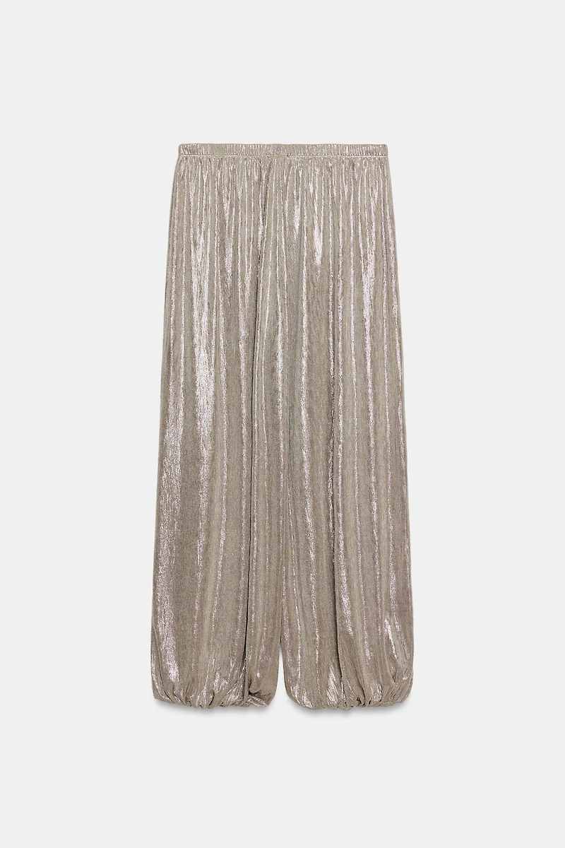 METALLIC EFFECT PANTS