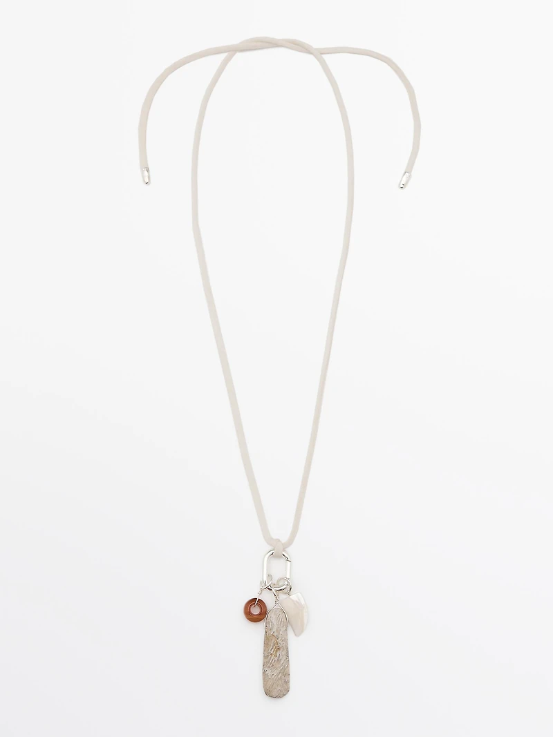 Stone charm necklace