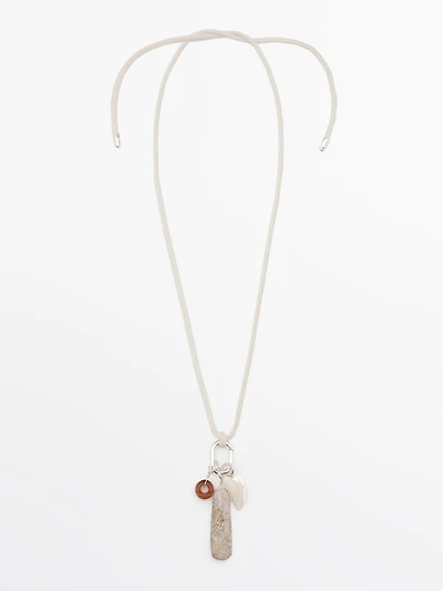 Stone charm necklace