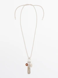Stone charm necklace