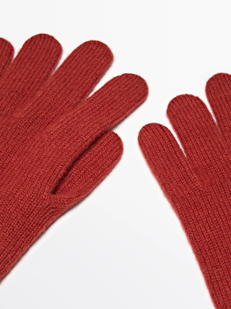 Gants en maille de laine mélangée