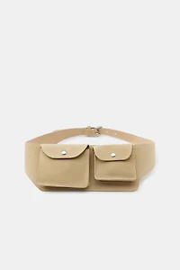 CEINTURE BANANE À POCHES EN 100% CUIR