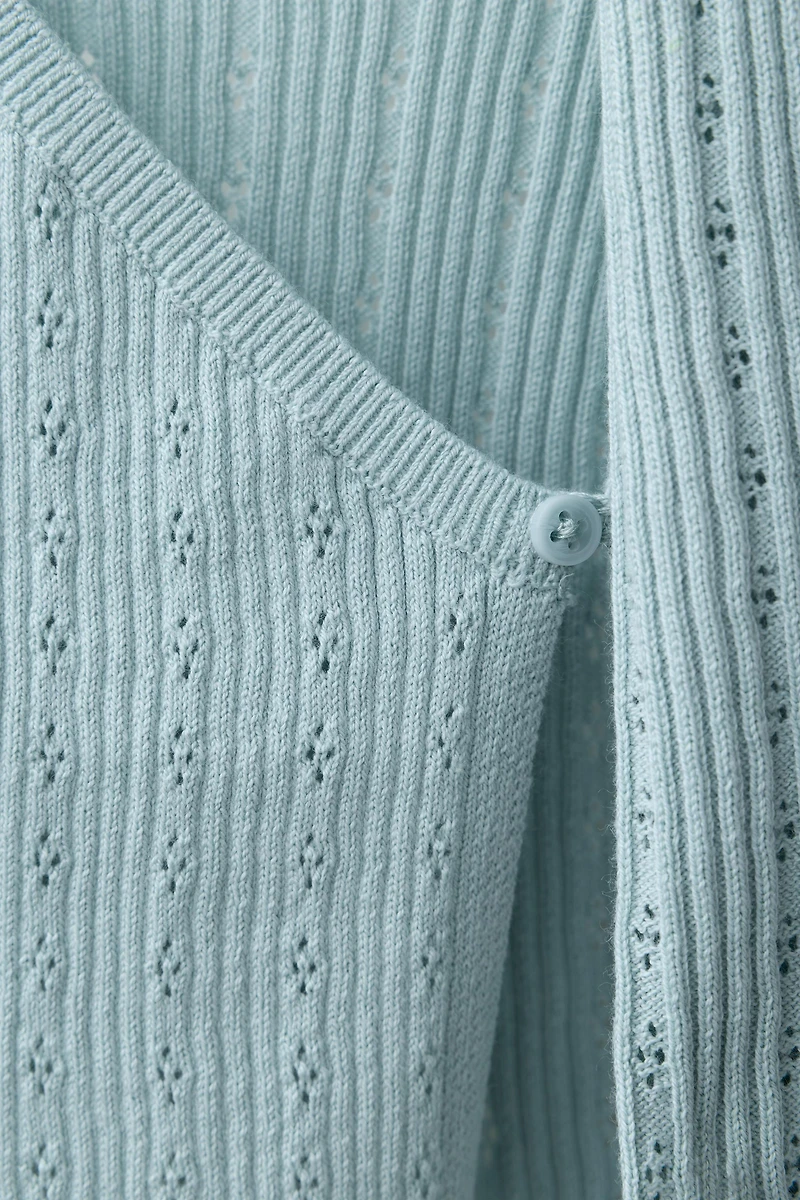 POINTELLE KNIT CARDIGAN