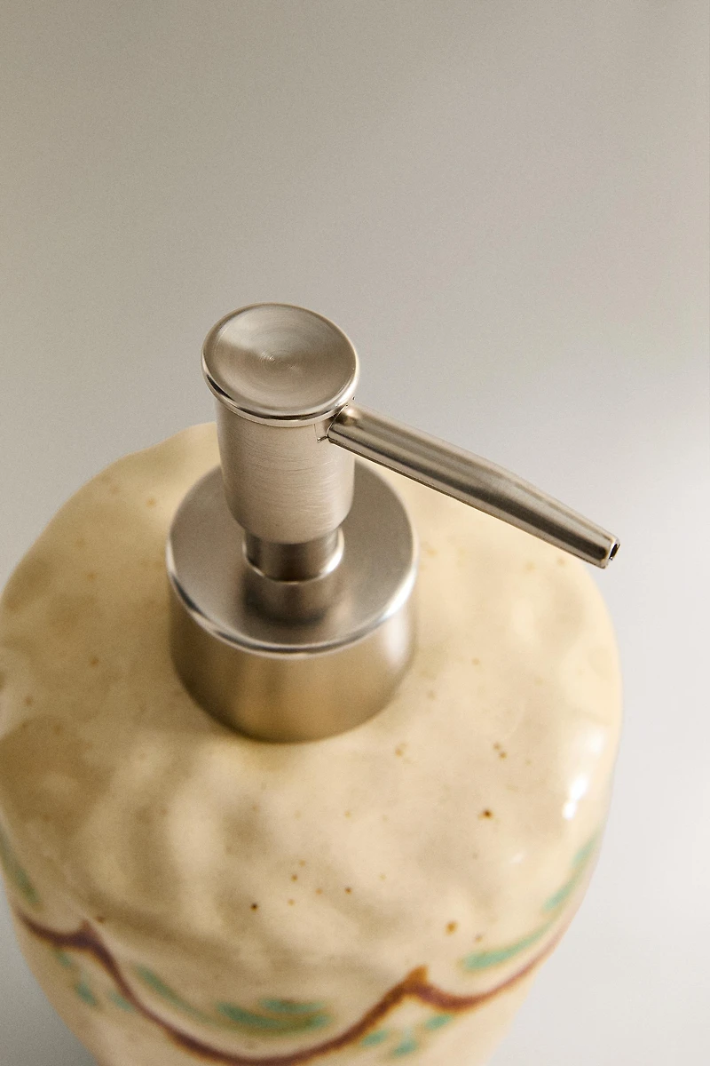 DISTRIBUTEUR SAVON CÉRAMIQUE PEINTE