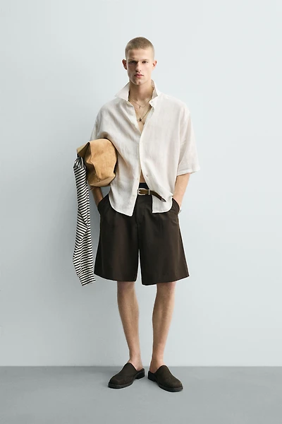 100% LINEN BOXY FIT SHIRT