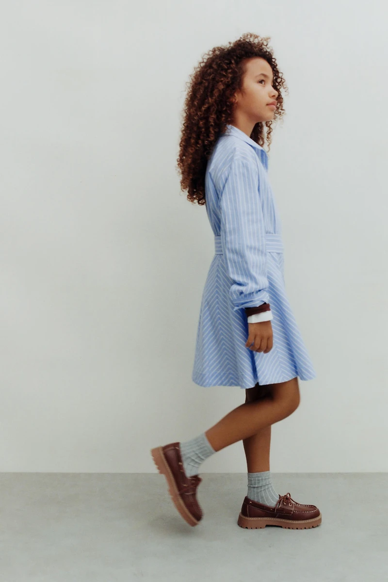 STRIPED SHIRT DRESS