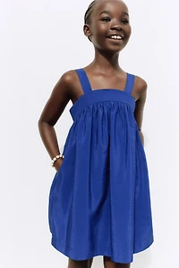 PLEATED POPLIN DRESS