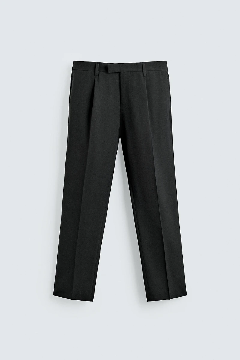 PLEATED SUIT PANTS