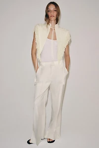 ZW COLLECTION FRINGED EMBROIDERED VEST
