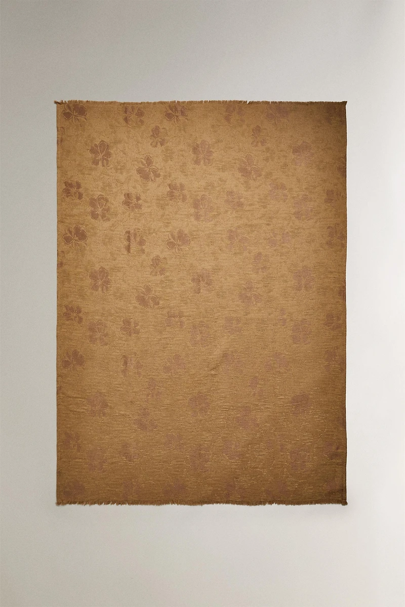 COUVERTURE JACQUARD FLEURS
