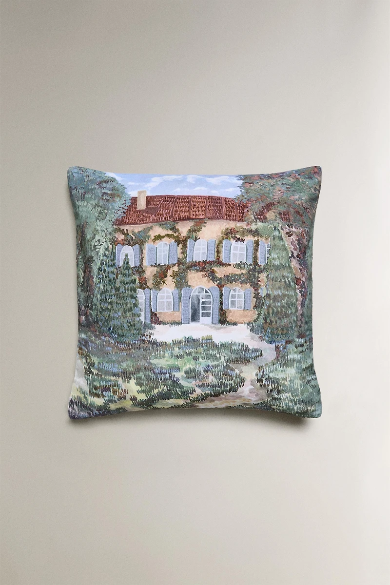 PROVENCAL HOUSE THROW PILLOW COVER