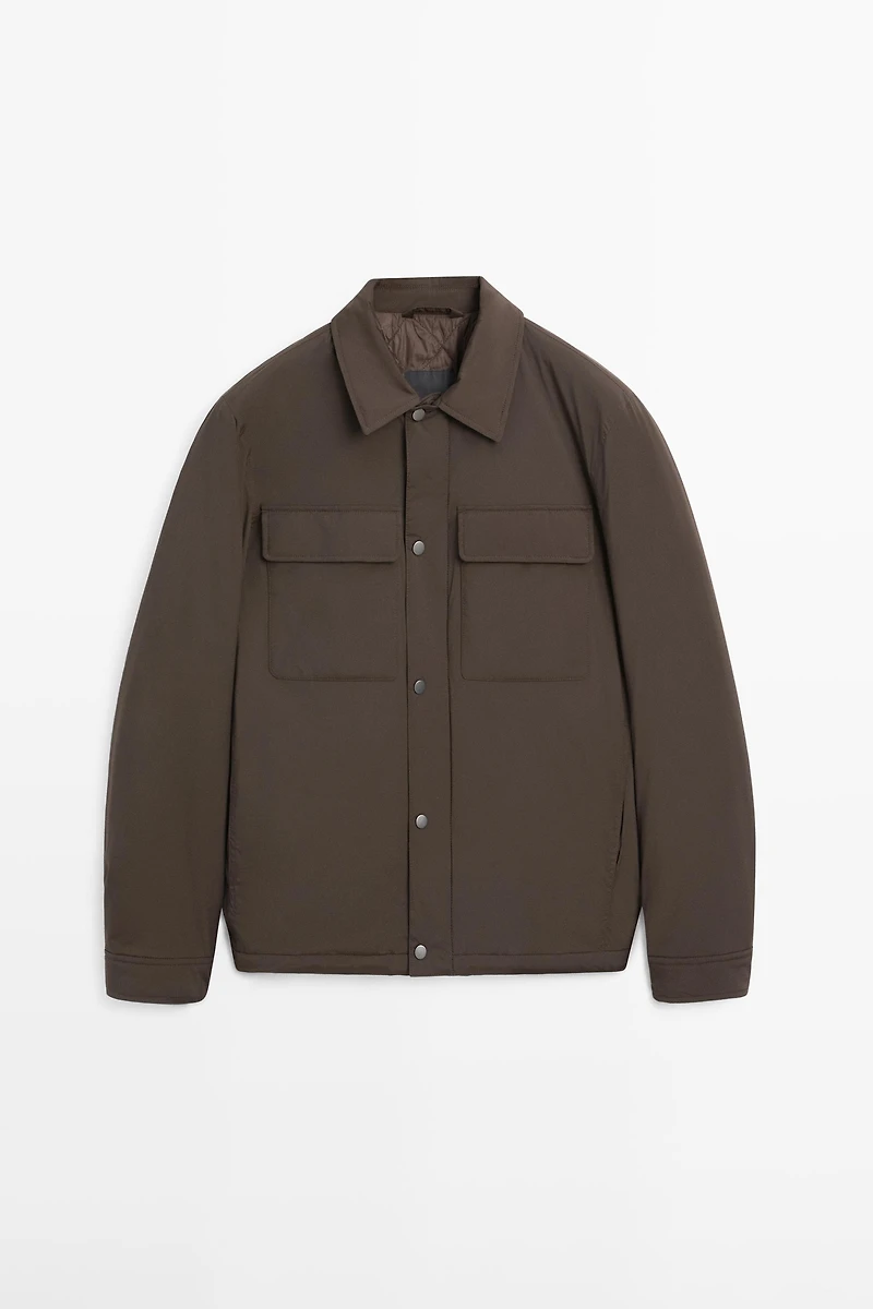 Overshirt with pockets and collar piece