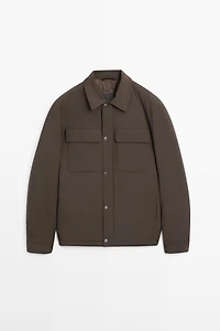 Overshirt with pockets and collar piece