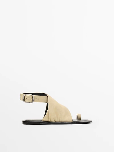 Tubular suede sandals