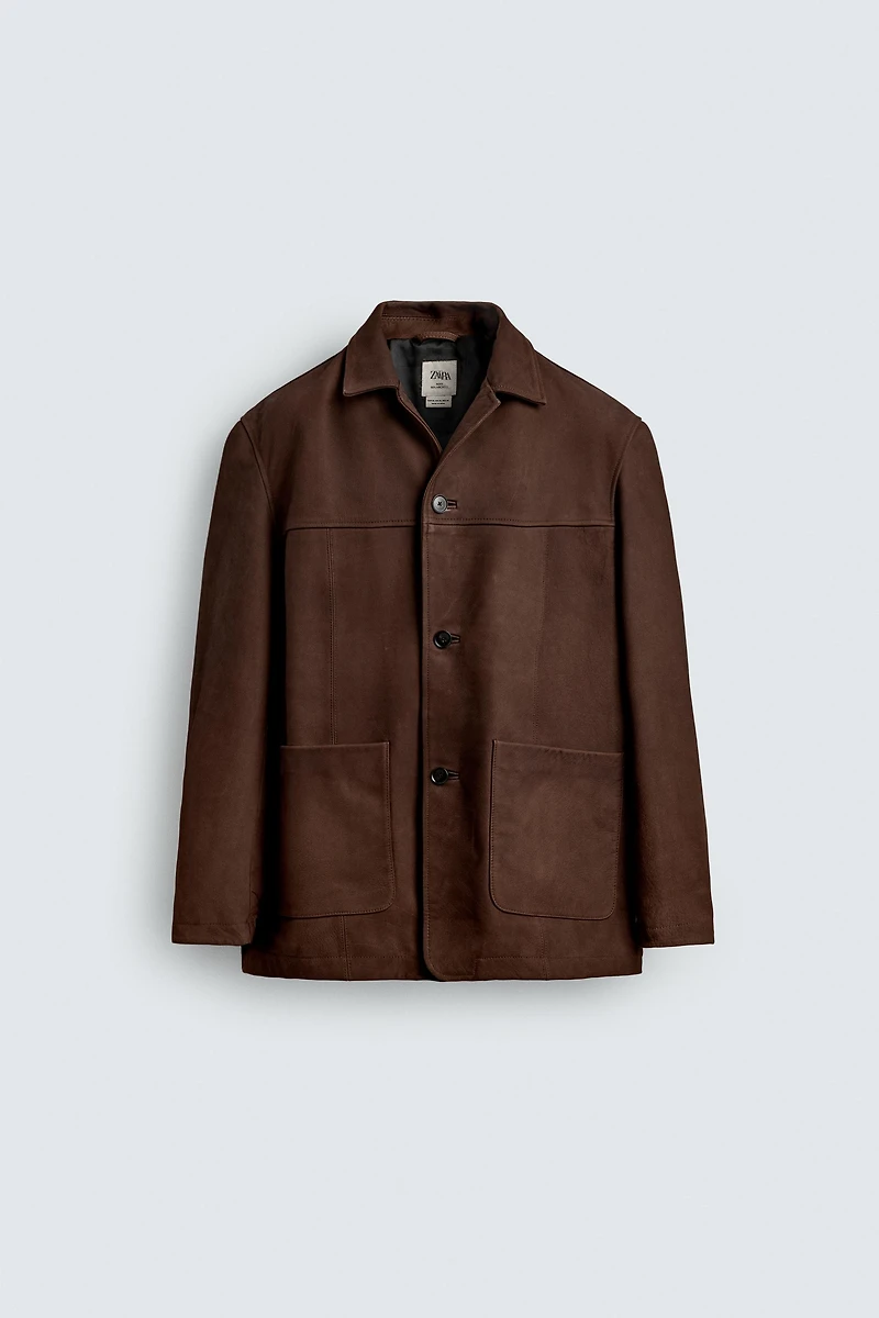 BLOUSON COUPE DÉCONTRACTÉE EN CUIR