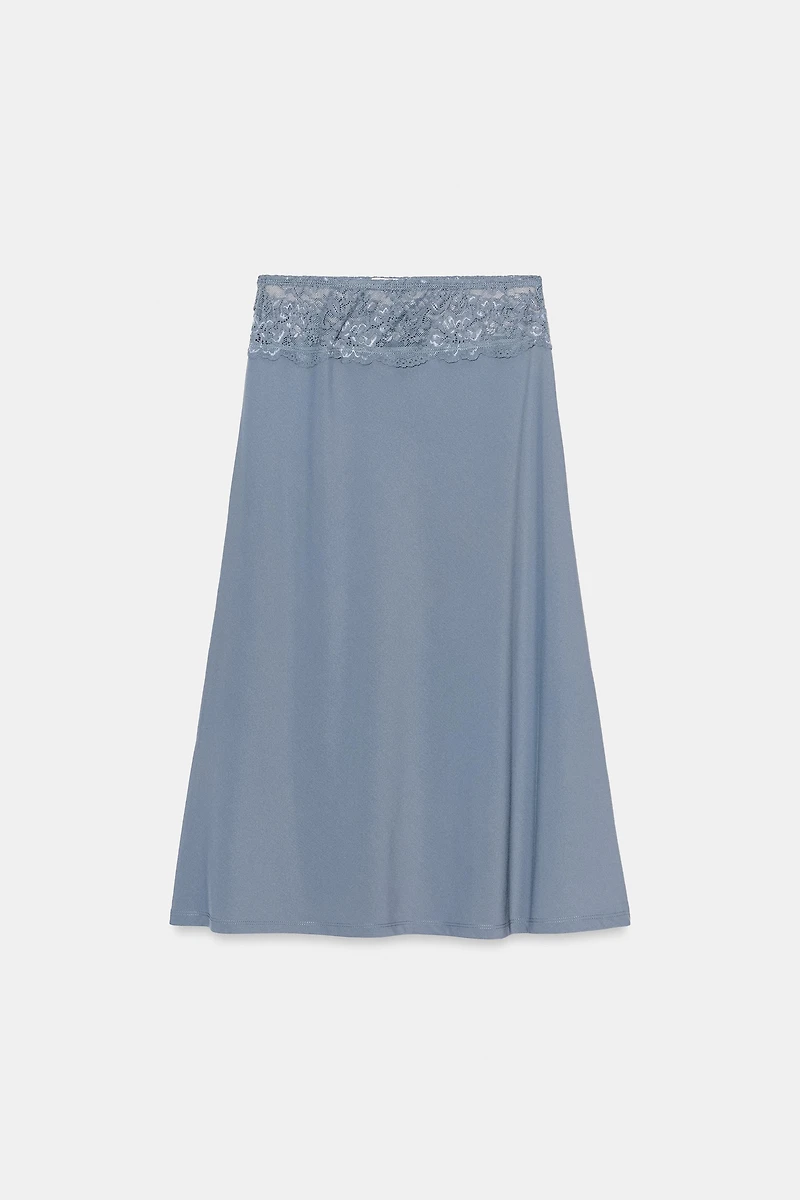 CONTRASTING LACE SKIRT