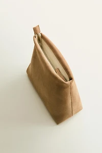 SMALL SPLIT SUEDE MAKEUP BAG
