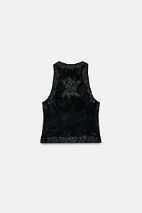 ZW COLLECTION LIMITED EDITION EMBROIDERED VELVET VEST