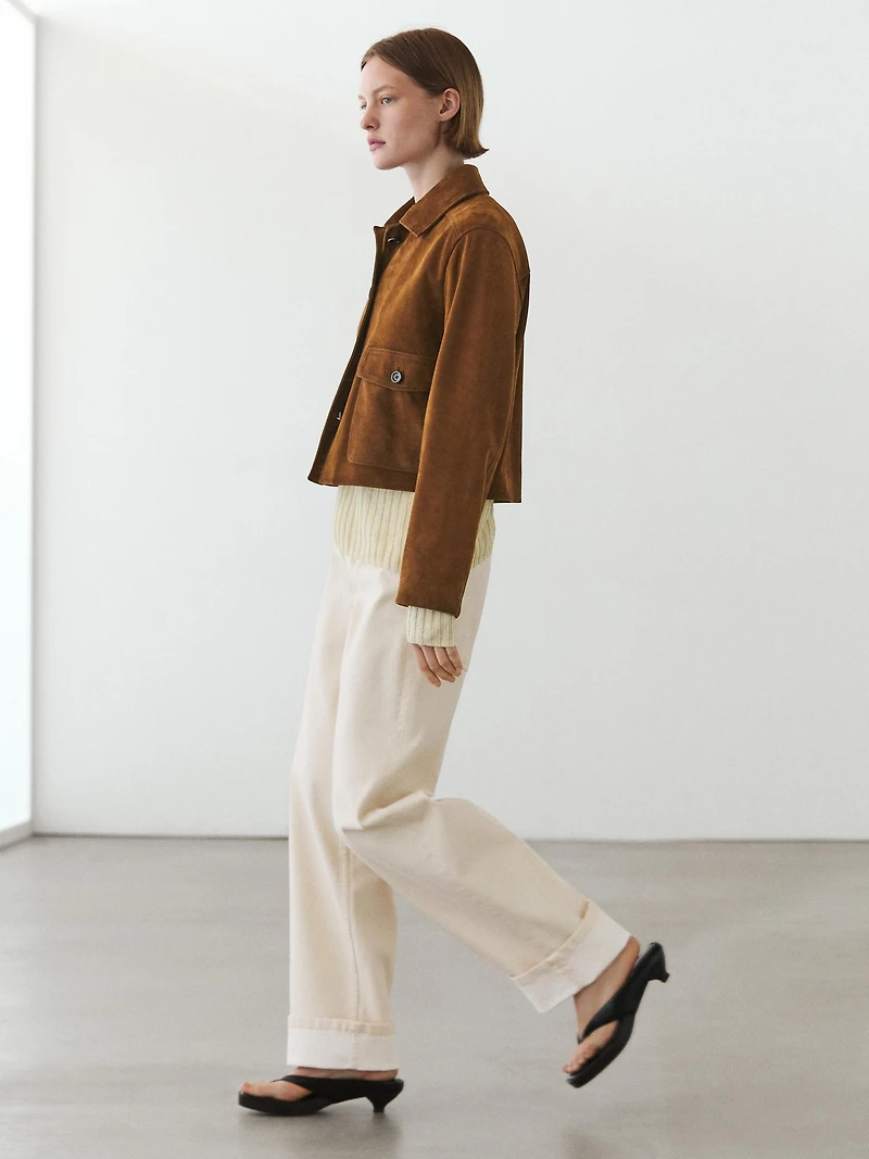 Suede leather jacket
