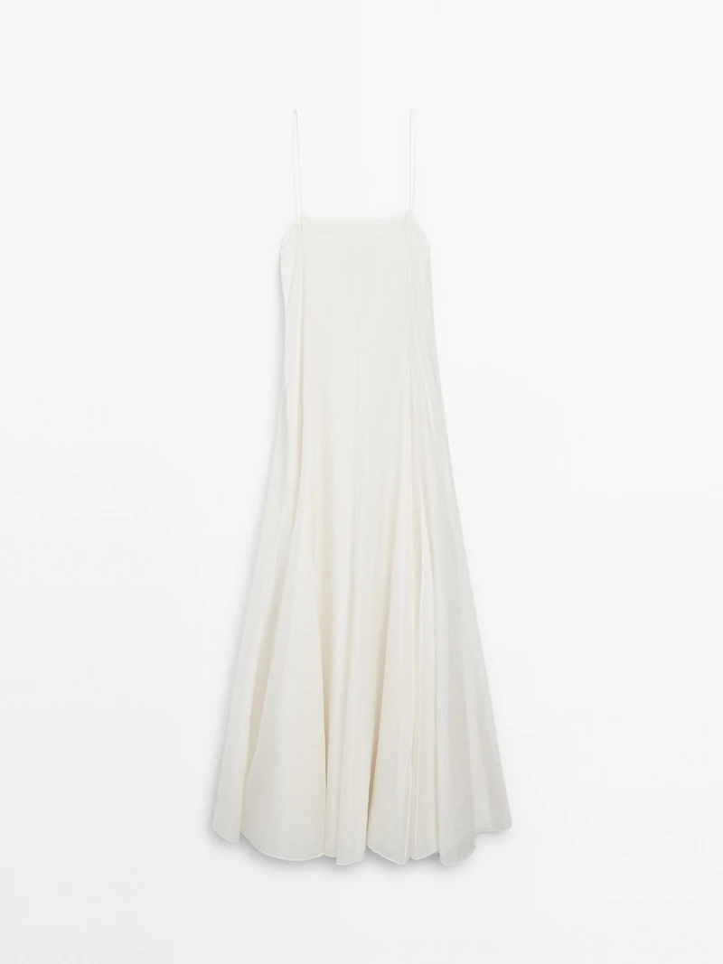 Robe midi bretelles fluide