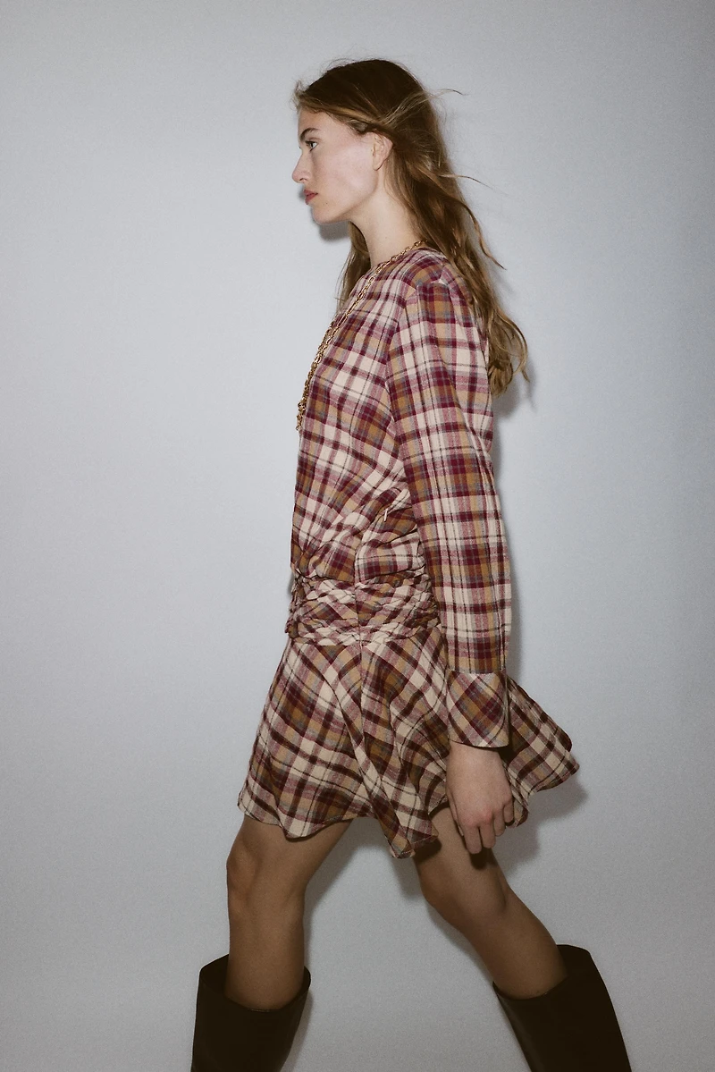PLAID MINI DRESS