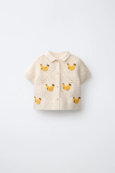 CROCHET KNIT BANANA SHIRT