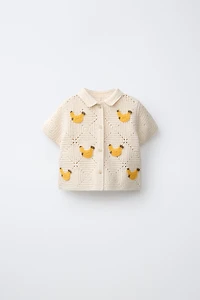 CROCHET KNIT BANANA SHIRT
