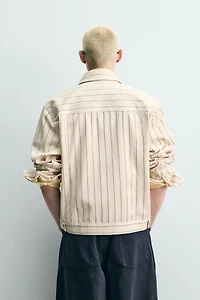 RELAXED FIT PINSTRIPE JACKET