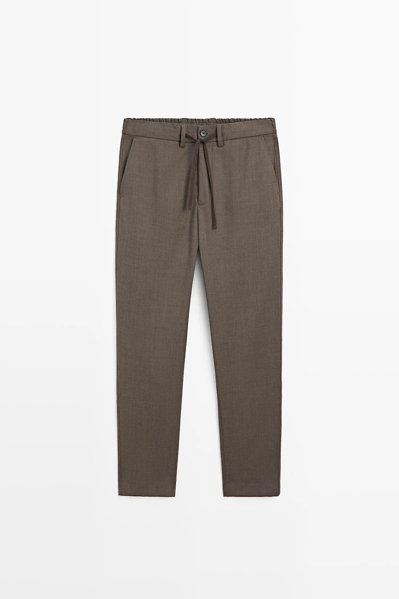 Wool-blend coordinating pants