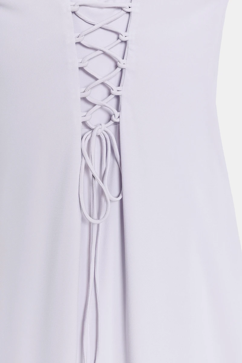 LACE-UP MIDI DRESS