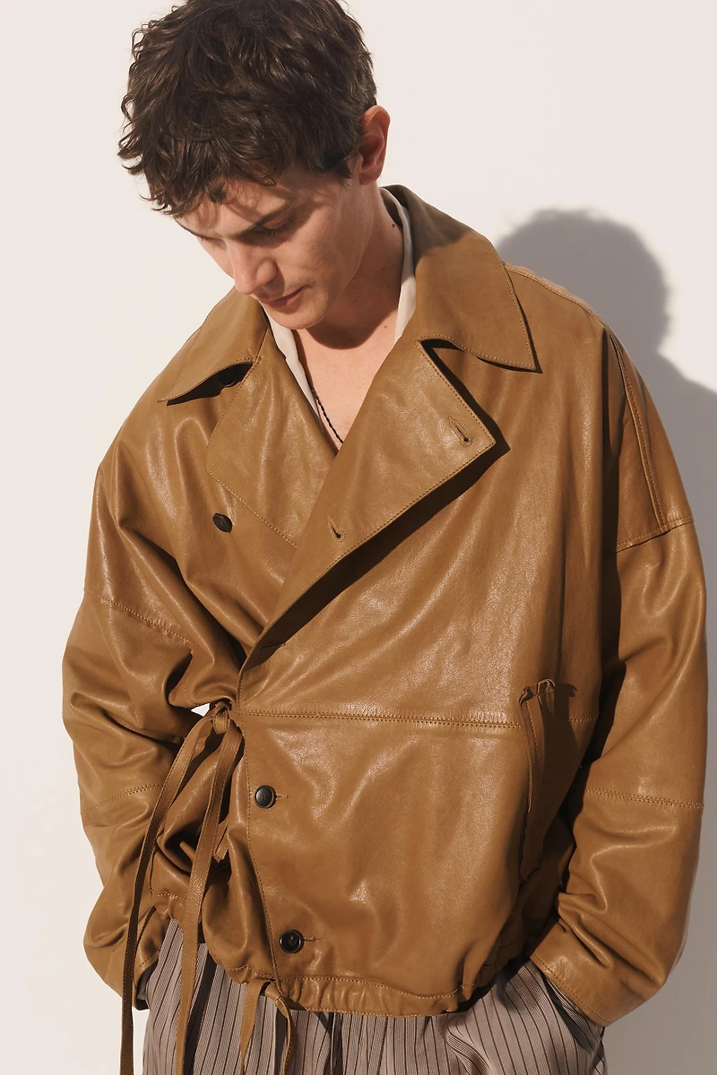BLOUSON RELAXED EN CUIR NAPPA