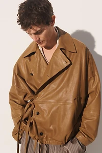 BLOUSON RELAXED EN CUIR NAPPA