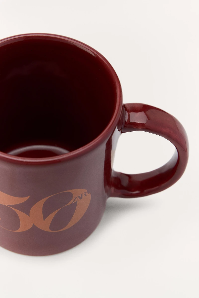 50TH ANNIVERSARY EARTHENWARE MUG