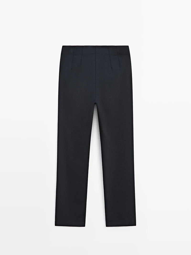 Technical cotton blend trousers