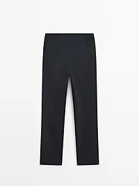 Technical cotton blend trousers