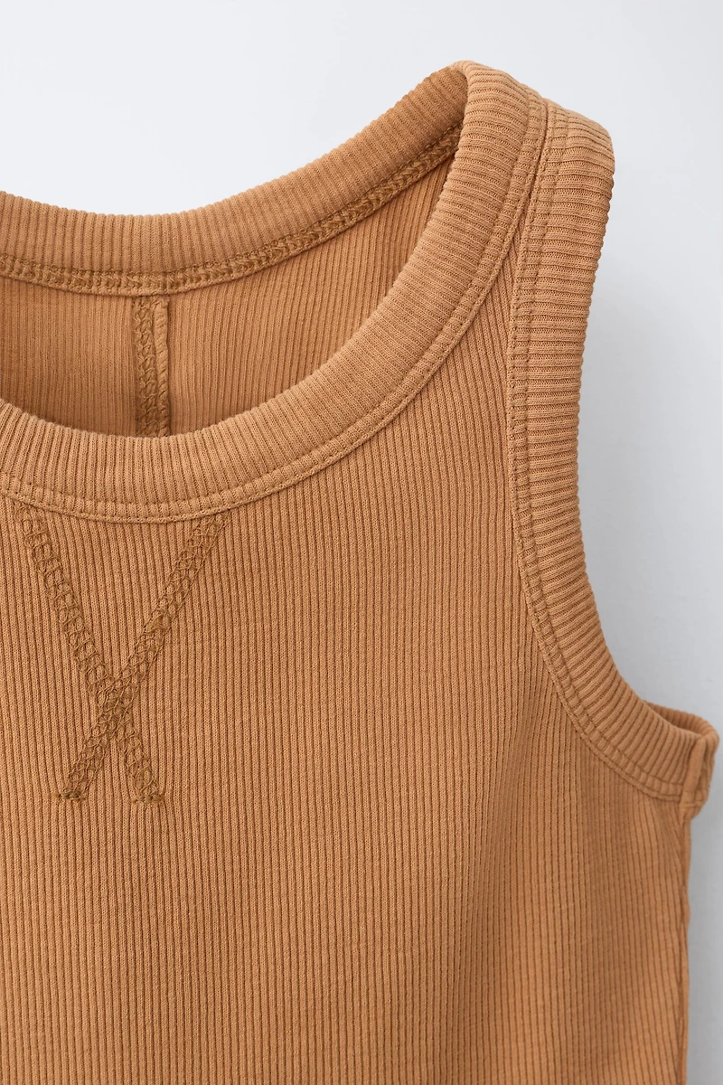 ENSEMBLE CÔTELÉ DÉLAVÉ T-SHIRT NAGEUR ET BERMUDA