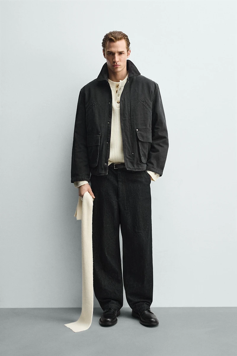 RELAXED FIT WASHED POCKET JACKET