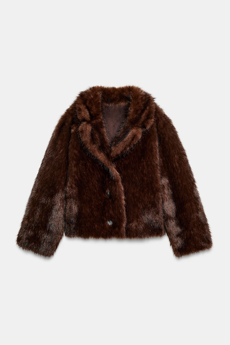 REVERSIBLE DOUBLE FACED FAUX FUR JACKET