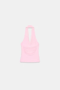 COMBINATION TULLE HALTER TOP