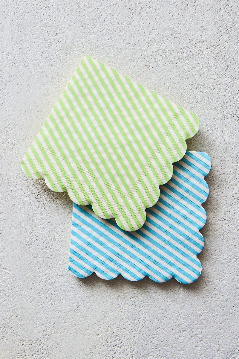 LOT SERVIETTES DE TABLE PAPIER RAYURES (LOT DE 30)