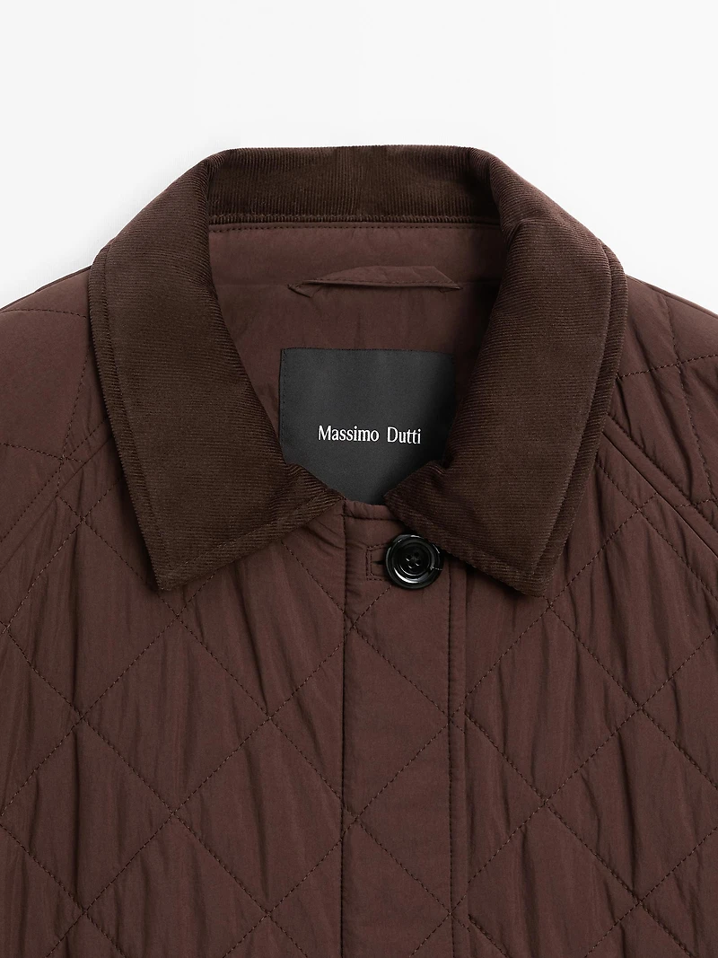 Short lightweight jacket with corduroy detail