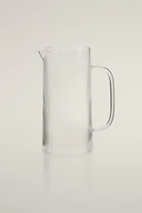 BOROSILICATE GLASS PITCHER WITH LINE DESIGN