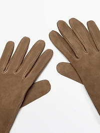 Long suede leather gloves