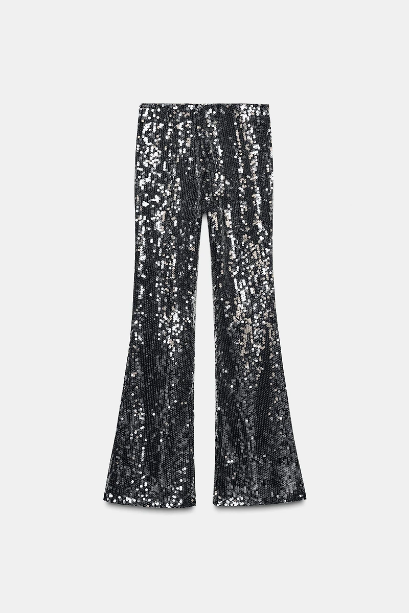 PANTALON FLARE À PAILLETTES