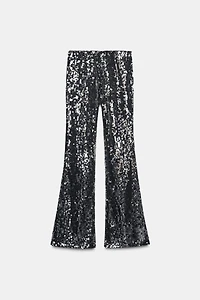 PANTALON FLARE À PAILLETTES
